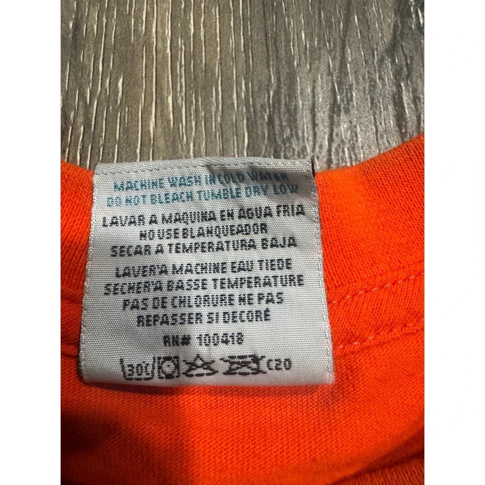 Pro Club Heavyweight Mens 2XL Orange Long Sleeve Cotton T-Shirt‎ Crew Neck